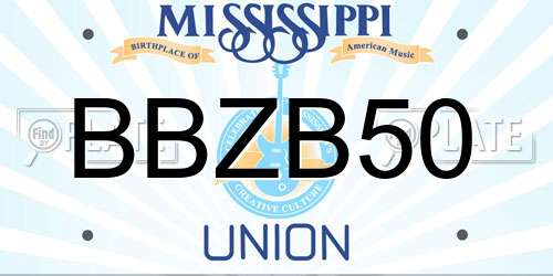BBZB50 Mississippi License Plate