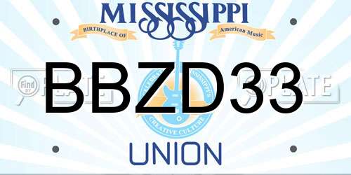 BBZD33 Mississippi License Plate