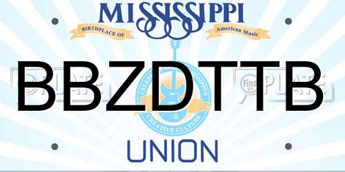 BBZDTTB Mississippi License Plate