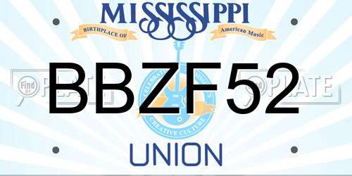 BBZF52 Mississippi License Plate