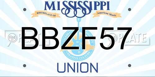 BBZF57 Mississippi License Plate