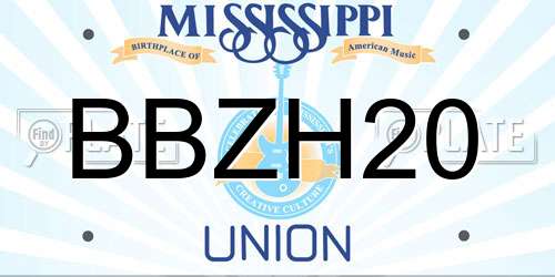 BBZH20 Mississippi License Plate