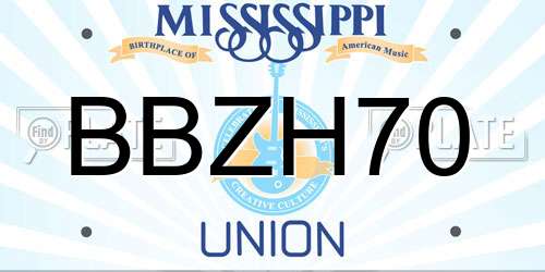 BBZH70 Mississippi License Plate