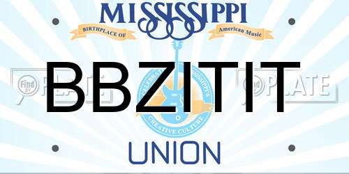 BBZITIT Mississippi License Plate