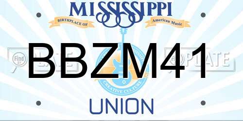 BBZM41 Mississippi License Plate