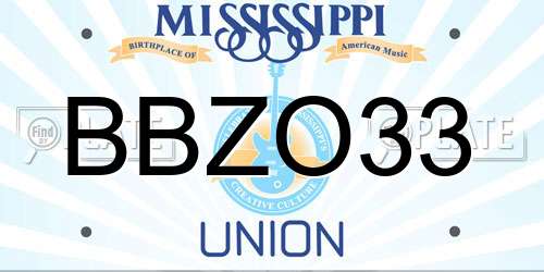 BBZO33 Mississippi License Plate