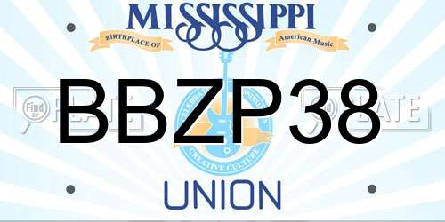 BBZP38 Mississippi License Plate