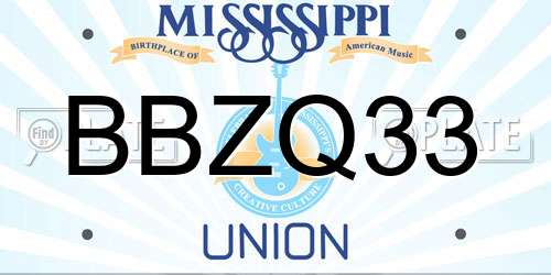 BBZQ33 Mississippi License Plate