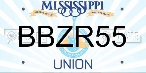 BBZR55 Mississippi License Plate