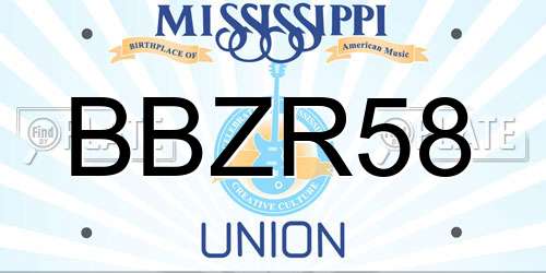 BBZR58 Mississippi License Plate