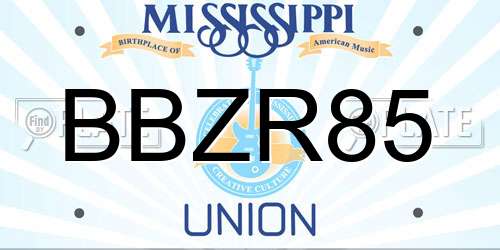 BBZR85 Mississippi License Plate