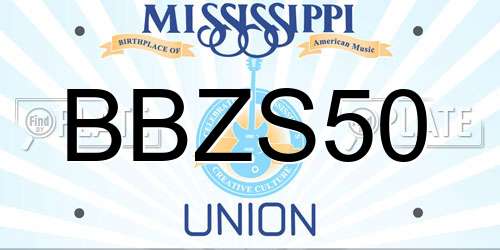 BBZS50 Mississippi License Plate