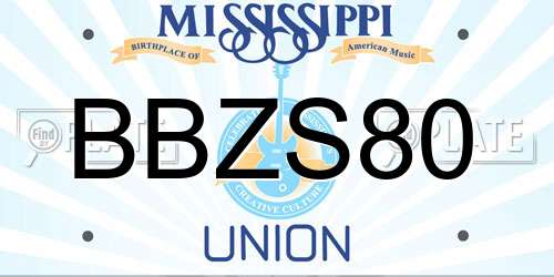 BBZS80 Mississippi License Plate