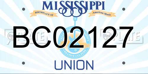 BC02127 Mississippi License Plate