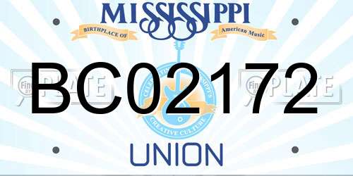 BC02172 Mississippi License Plate