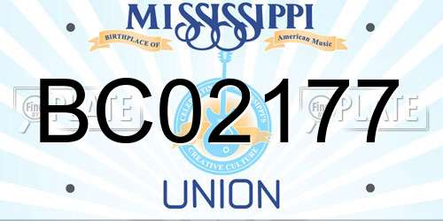 BC02177 Mississippi License Plate