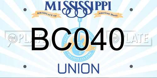 BC040 Mississippi License Plate