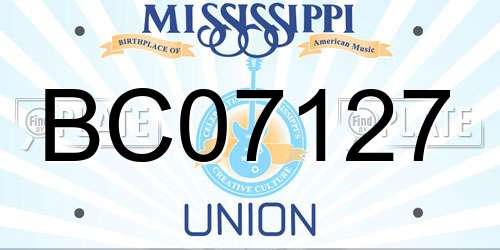 BC07127 Mississippi License Plate