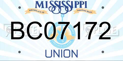 BC07172 Mississippi License Plate