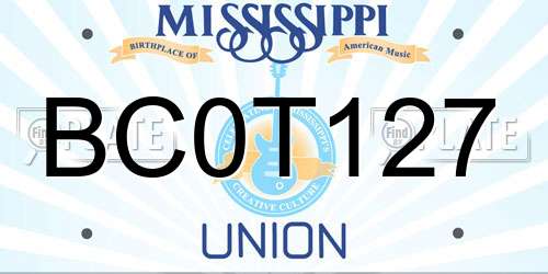 BC0T127 Mississippi License Plate