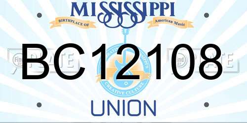 BC12108 Mississippi License Plate