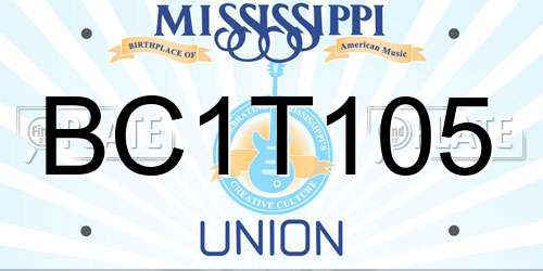 BC1T105 Mississippi License Plate