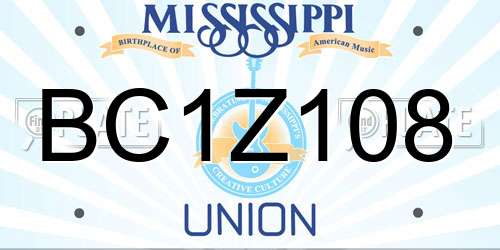 BC1Z108 Mississippi License Plate