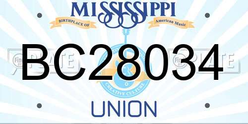 BC28034 Mississippi License Plate