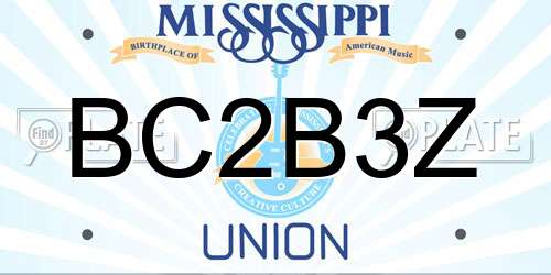 BC2B3Z Mississippi License Plate