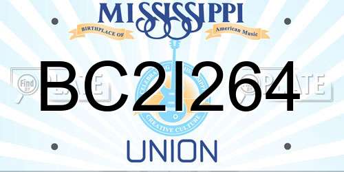 BC2I264 Mississippi License Plate