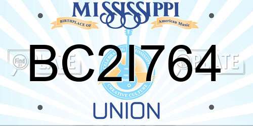 BC2I764 Mississippi License Plate