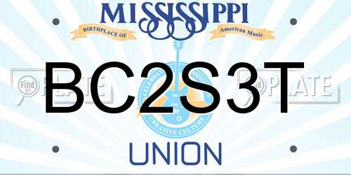 BC2S3T Mississippi License Plate