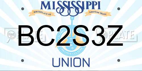 BC2S3Z Mississippi License Plate