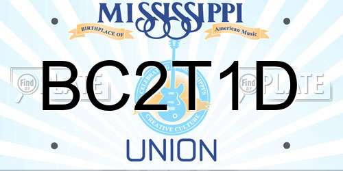 BC2T1D Mississippi License Plate
