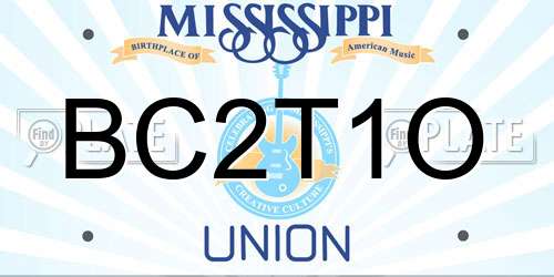 BC2T1O Mississippi License Plate
