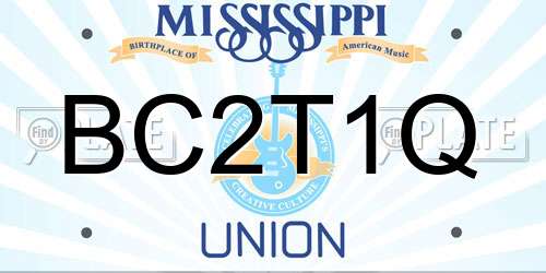 BC2T1Q Mississippi License Plate