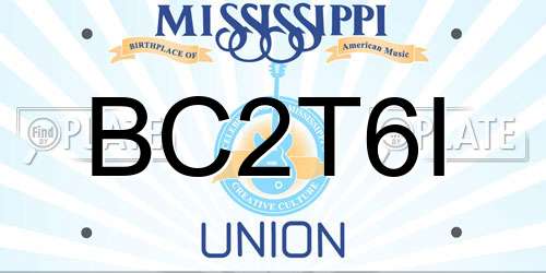 BC2T6I Mississippi License Plate
