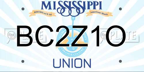 BC2Z1O Mississippi License Plate