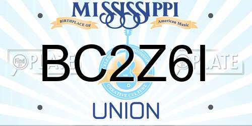 BC2Z6I Mississippi License Plate