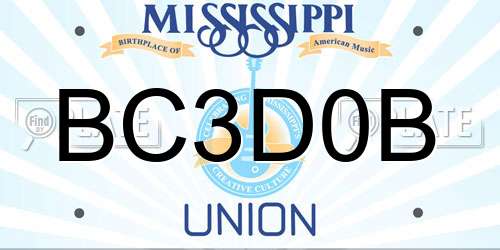 BC3D0B Mississippi License Plate