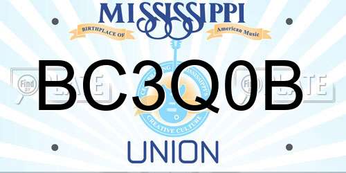 BC3Q0B Mississippi License Plate