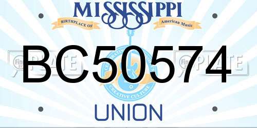 BC50574 Mississippi License Plate