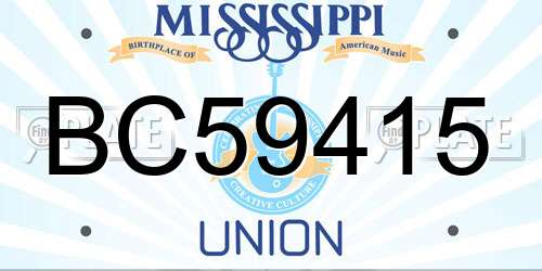 BC59415 Mississippi License Plate