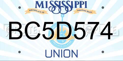 BC5D574 Mississippi License Plate