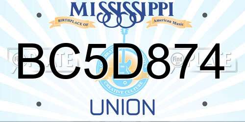 BC5D874 Mississippi License Plate