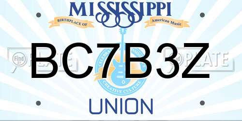 BC7B3Z Mississippi License Plate