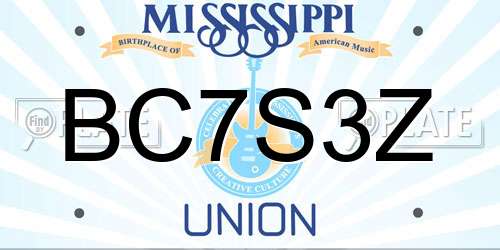 BC7S3Z Mississippi License Plate