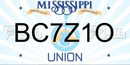 BC7Z1O Mississippi License Plate