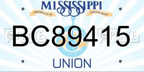 BC89415 Mississippi License Plate