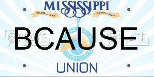 BCAUSE Mississippi License Plate